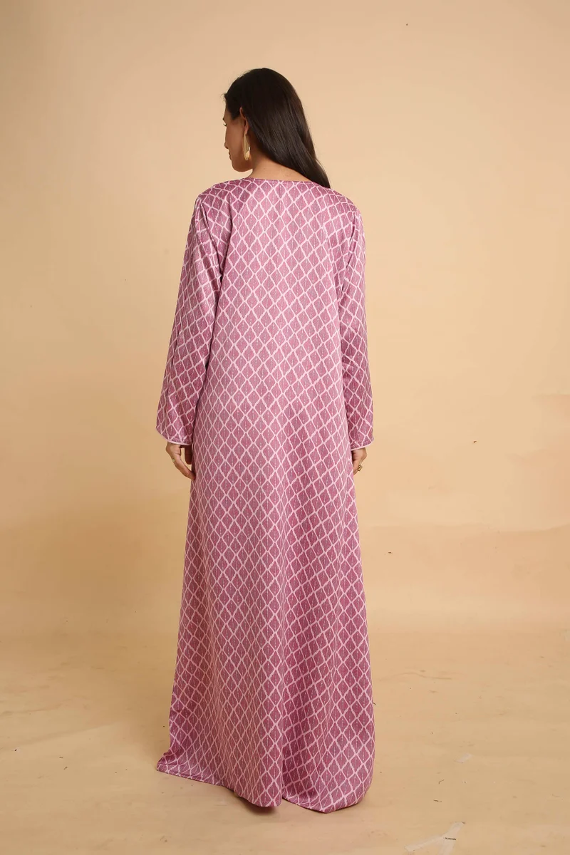 HANA & SARA Modest Arabic Jalabiya Dress with Elegant Long Sleeves Design